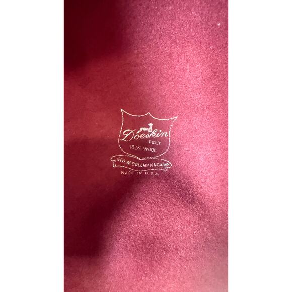 Vtg Lady Stetson Burgundy Wool Doeskin Felt Hat George Bollman ACTWU Union Made main image 4